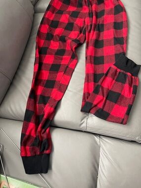 Holiday Time Red and Black Buffalo Plaid Kids Pajama Bottoms